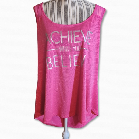 Ideology Plus Size Activewear Top Pink Neon Sz 3X - Picture 3 of 9